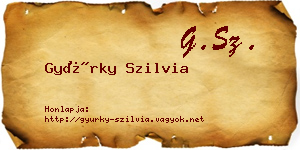 Gyürky Szilvia névjegykártya