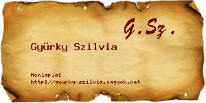 Gyürky Szilvia névjegykártya